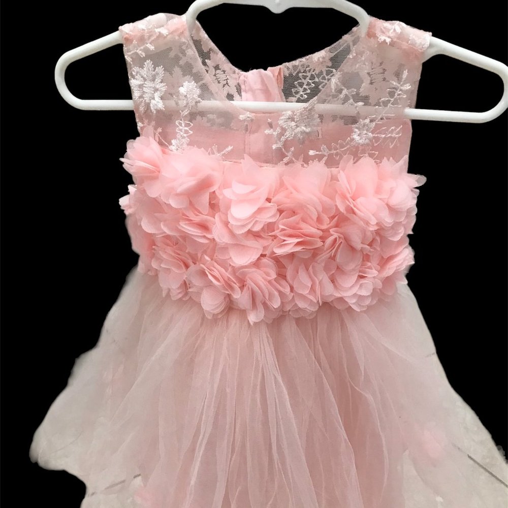 Flower Girl Dress Size 6 - 12 Months Tutu Tulle Princess Dress Pre-owned